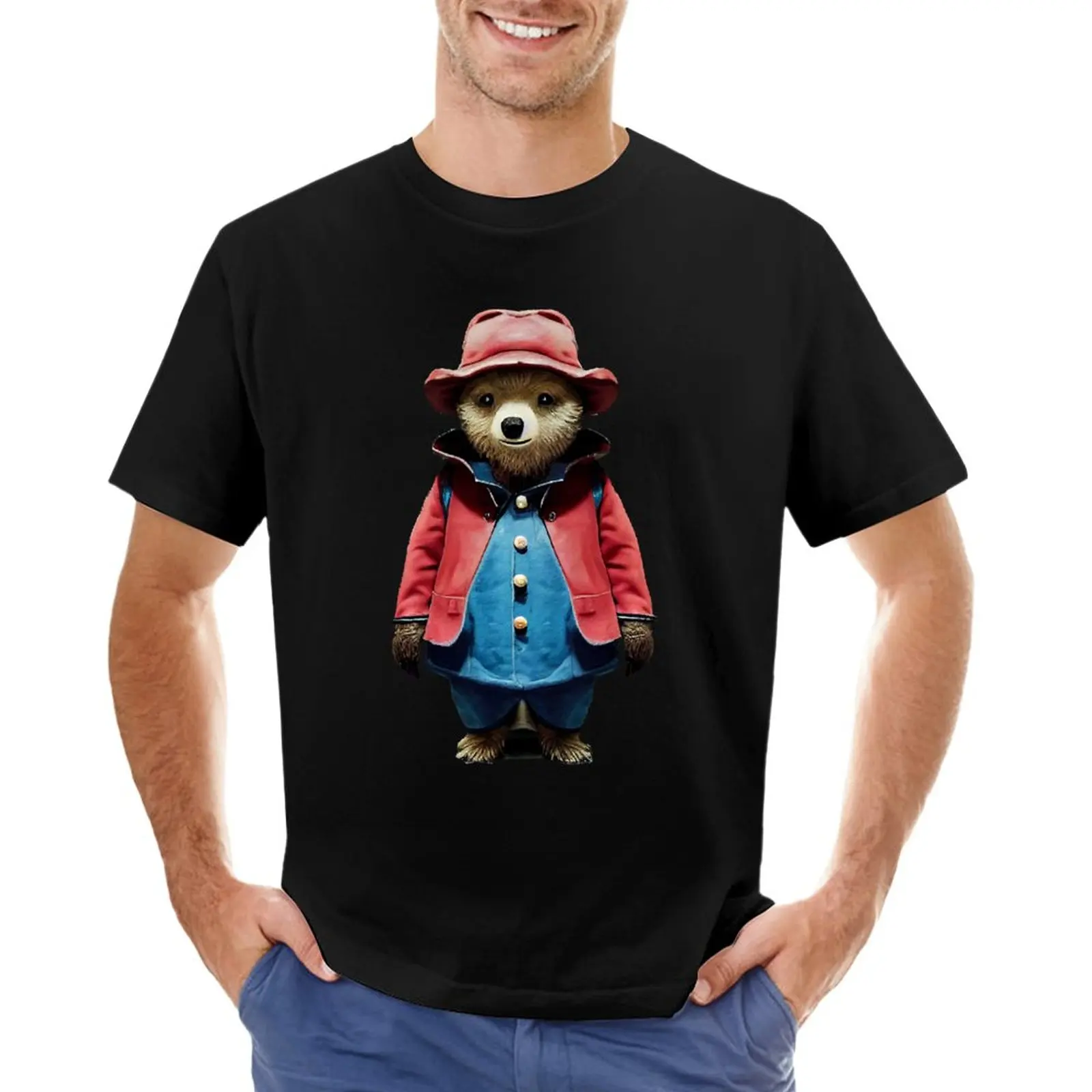 Paddington Bear in Red _amp_ Blue Coat T-Shirt plus size t shirts mens graphic t-shirts funny