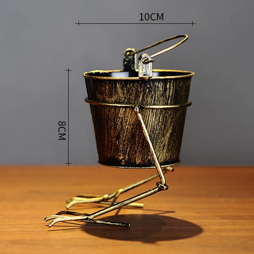 

Deluxe Metal Desktop Industrial Style Crafts Decoration Jar Container For Home Office Jar Table Ornament Desktop Decoration Gift