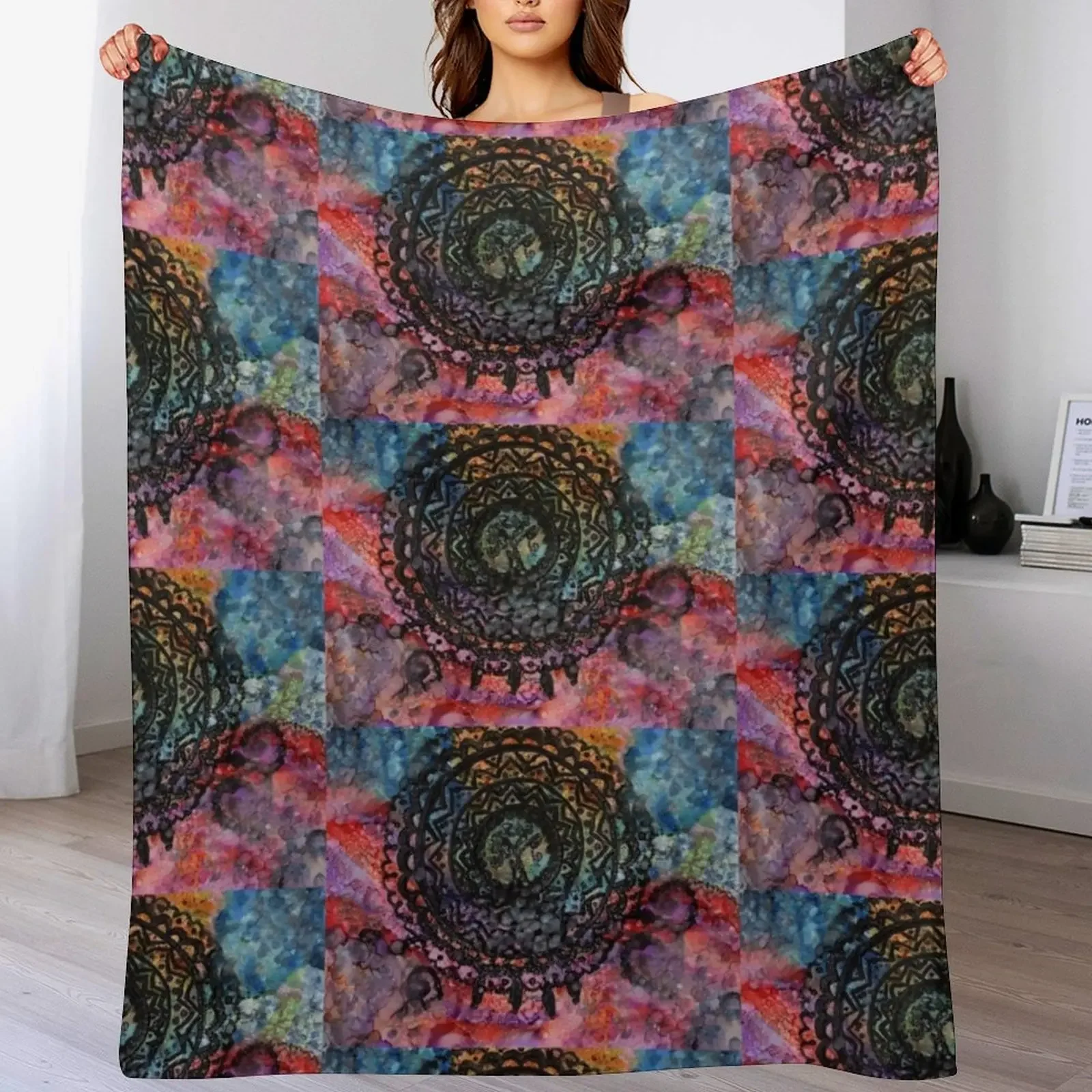 

New Bohemian Mandala Throw Blanket halloween Multi-Purpose decorative Blankets