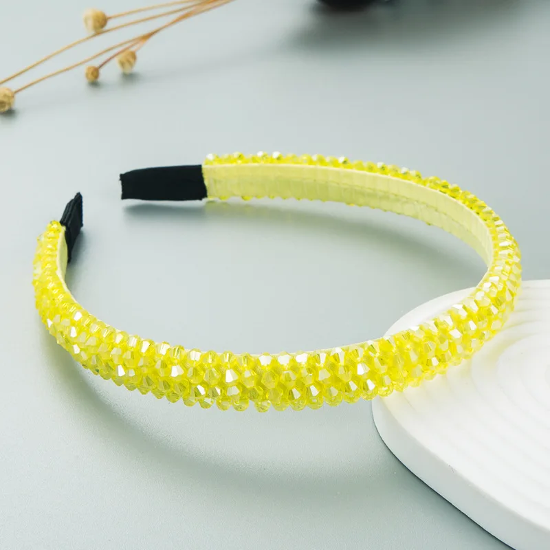 Women Girls Crystal Beads Braided  Handmade Hairband Headband Adult Hair Accessories