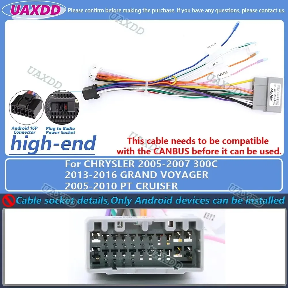 FOR CHRYSLER PACIFICA DODGE CARAVAN GRAND VOYAGER PT CRUISER SEBRING 300C 2 Din Car Android XP cable harness decoder canbus box