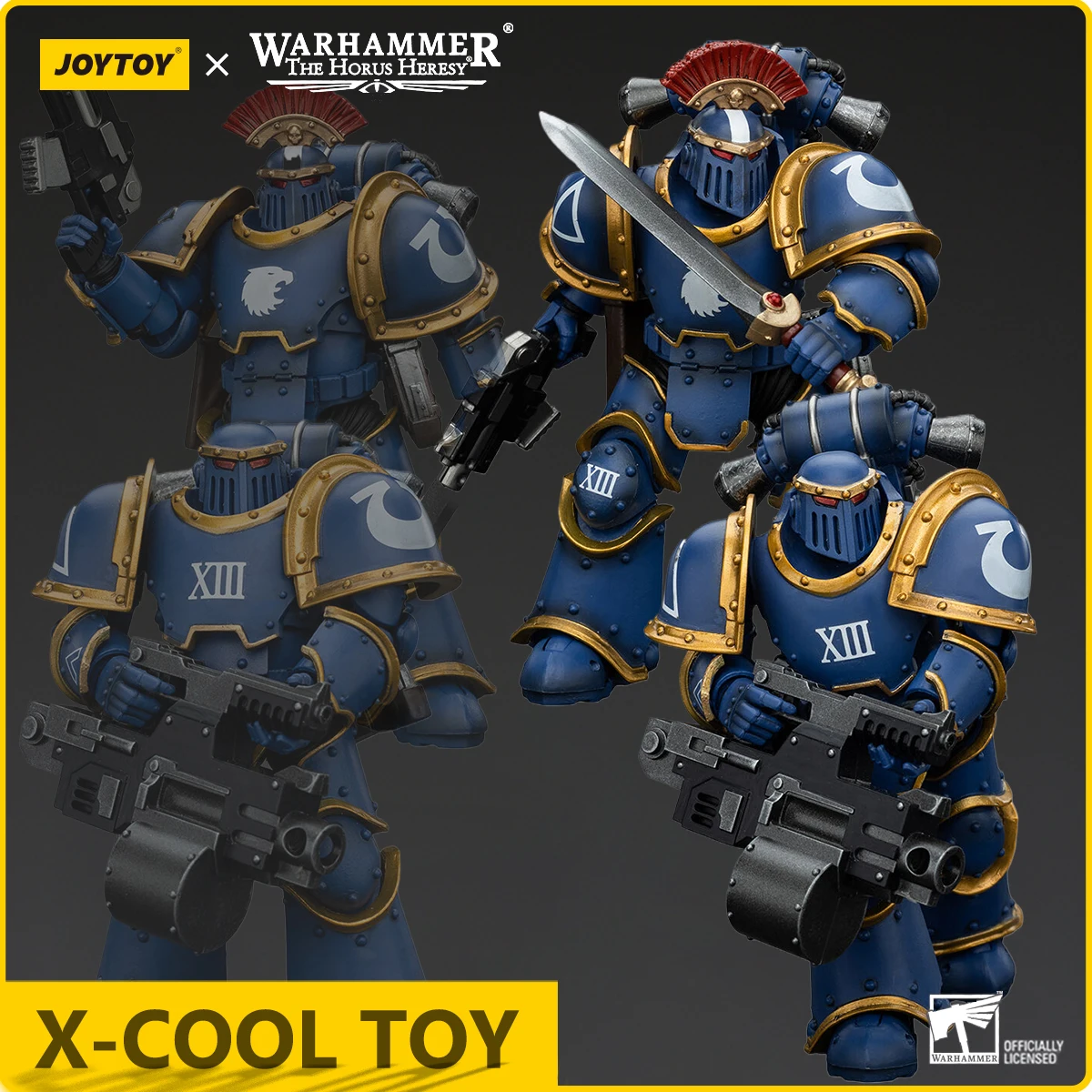 Joy Toy-figura de acción de Ultramarines, sargento del escuadrón táctico de la Legión MKIII con espada eléctrica/figura móvil de articulación de Bolter pesado