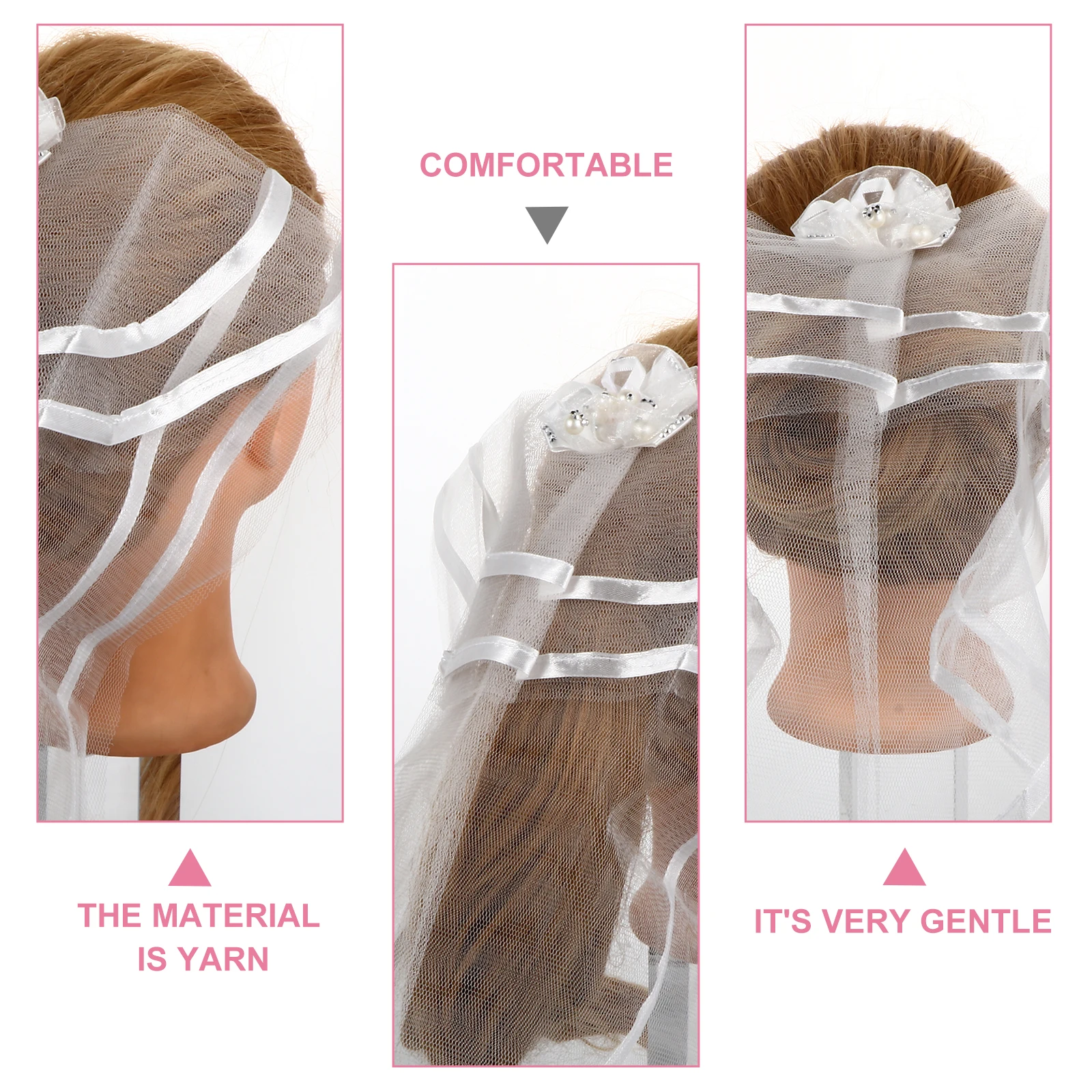 

Dog Headwear Hairpin Bridal Headdress Design Lightweight Dog Veil Pet Wedding Decorations Bridal Headdress Pet Supplies