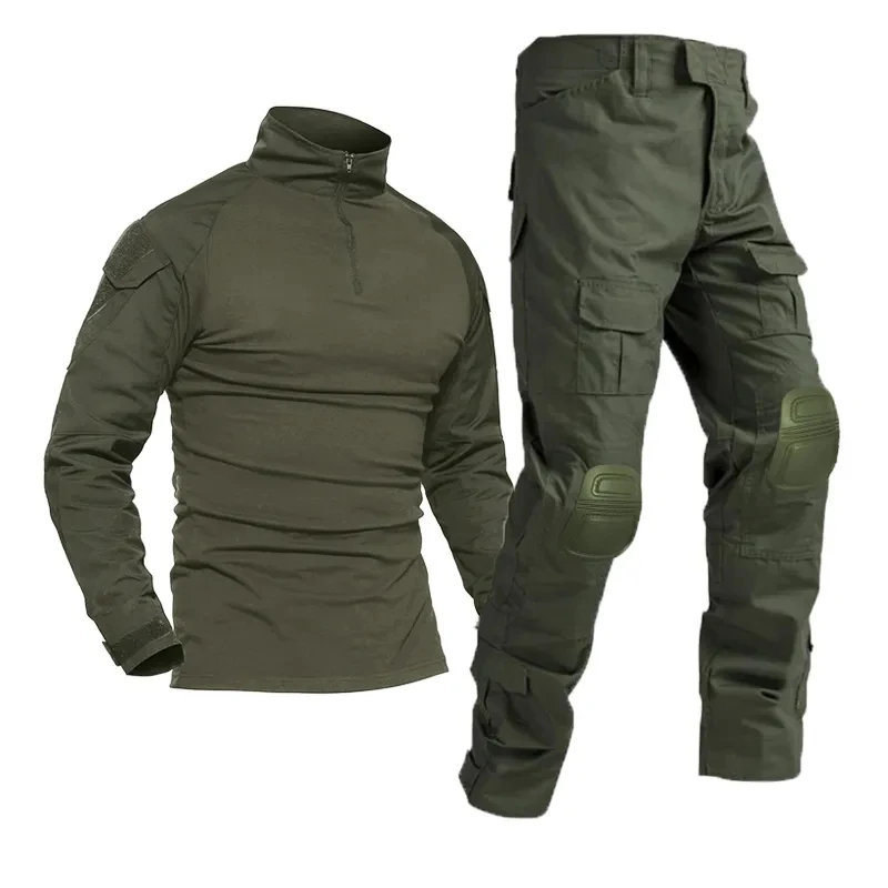 

Men Tactical Suits Outdoor Paintball Clothing Uniform Shooting Combat Camouflage Shirts Cargo Knee Pads Pants