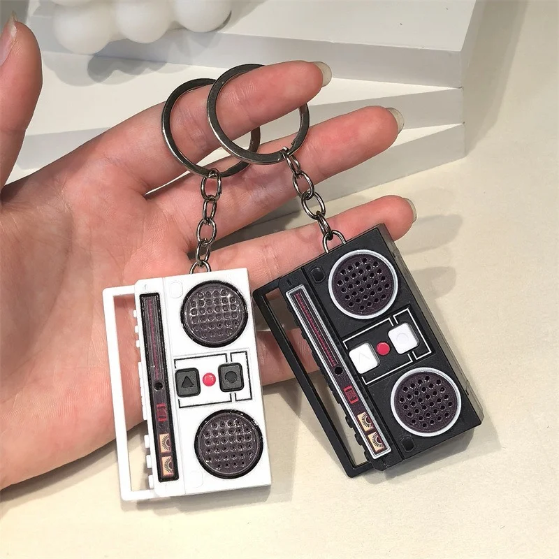 Creative Funny Mini Radio Recorder Music Toys Classical Bag Ornaments Keychain Gift view 3