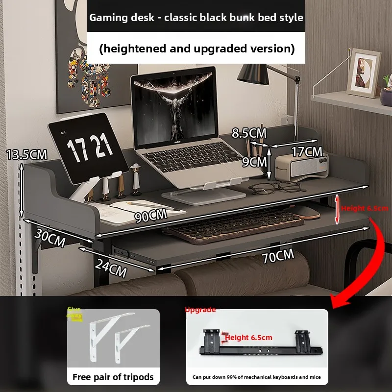 Foldable Bed Tray Table with Adjustable Height for Laptop Reading Breakfast in Bed