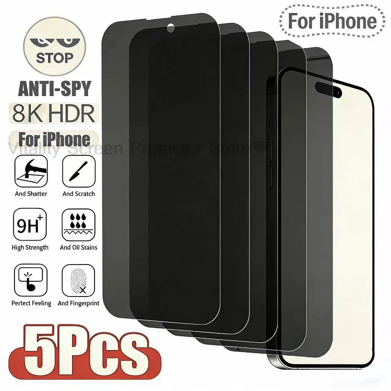 Aliexpress 1/5Pcs Anti-spy Tempered Glass For iPhone 18 Pro Max Privacy Screen Protector For iPhone 17 16 15 14 13 12 Mini 11 Air XR XS - Aliexpress Deal