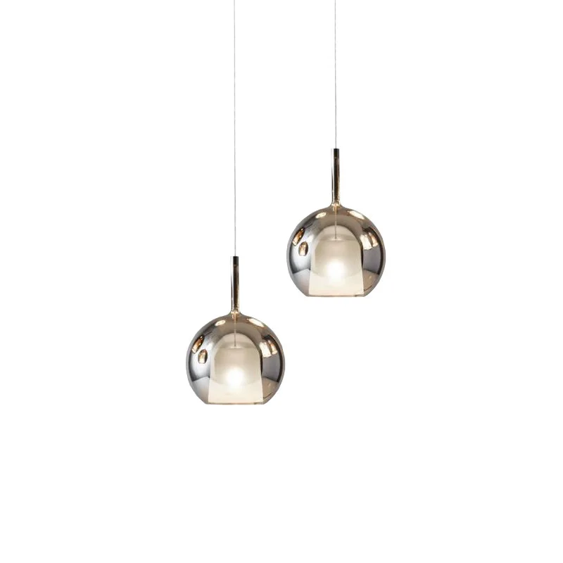 Lampada a sospensione moderna a campana a LED per ristorante Smoke grey Indoor Island lampade a sospensione Round Glass Ball Kitchen lustre