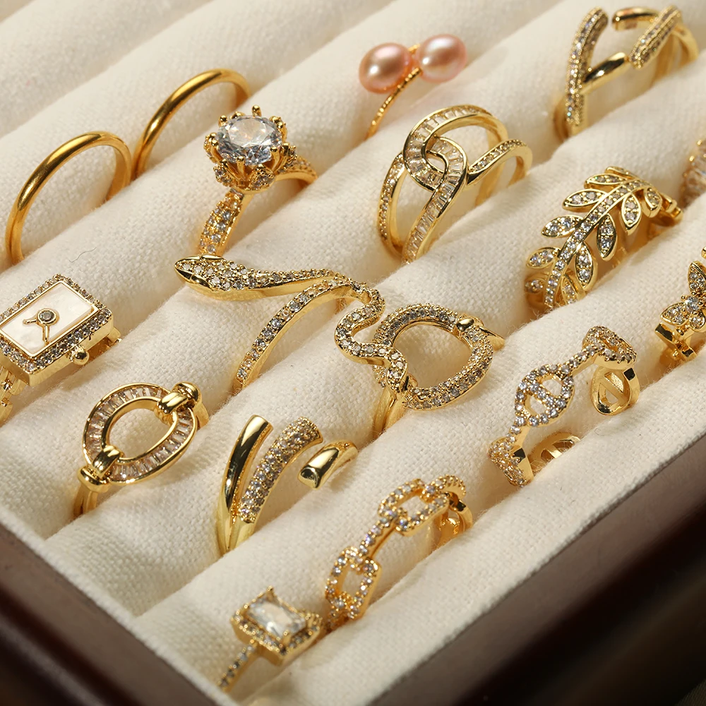 Tarnish Free Dainty Rings Stainless Steel 18K Gold Plated Knuckle Rings For Lady waterproof Minimalist Gold Rings For Women