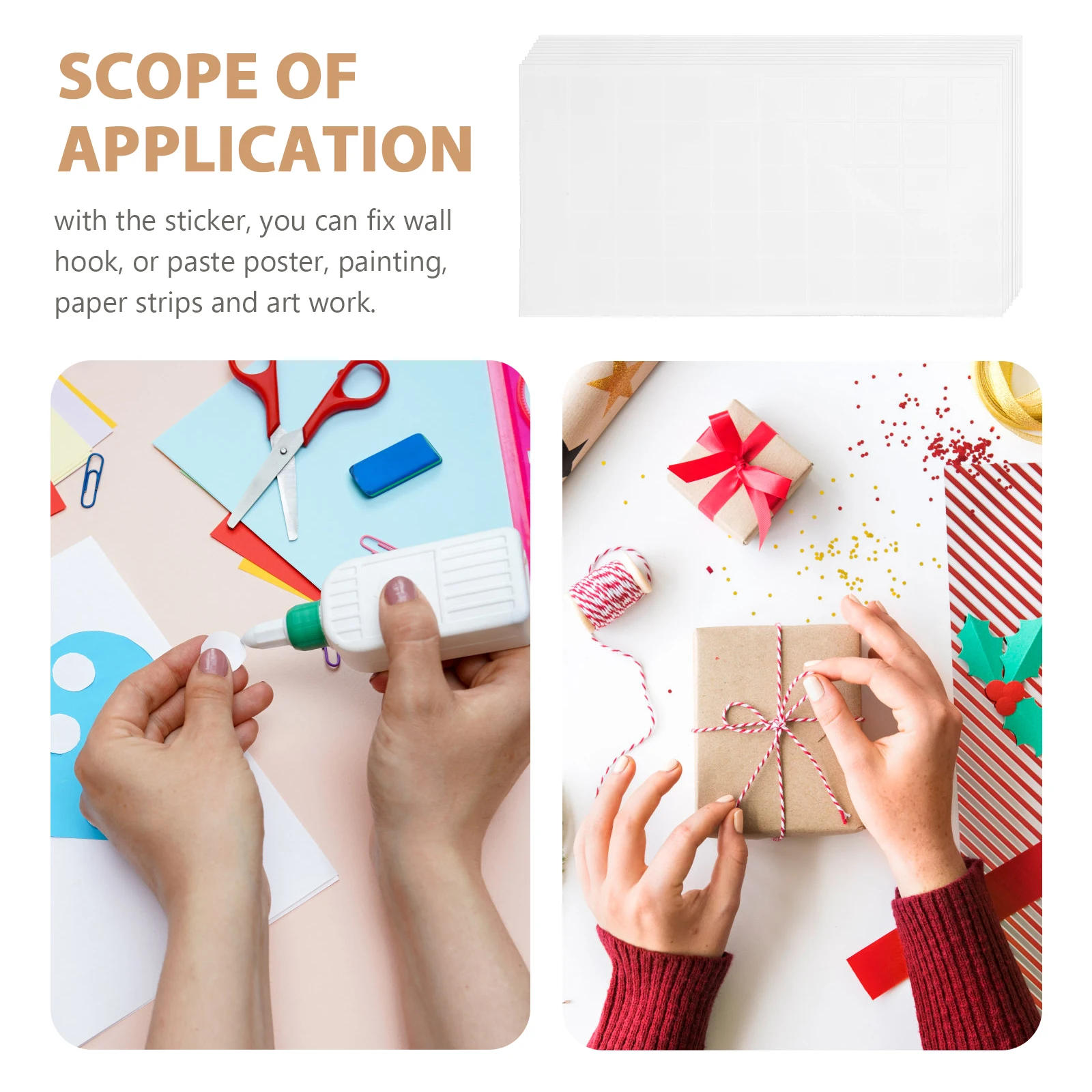 

100pcs Double Sided Tape Transparent Acrylic Stickers Removable Adhesive Pads Craft Photo Wall Balloon DIY Fixes Solutions