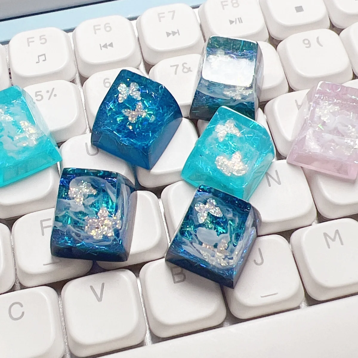 Personalized Translucent Butterfly Resin Keycaps Creative DIY Mechanical Keyboard Game Accessories Keycap MX Switch Gifts