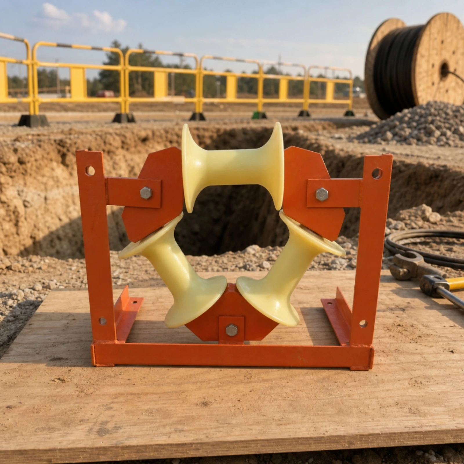 Circular Cable Pulley Grooved Cable Laying Pulley Sheave Professional Steel for Linemen, Power Construction