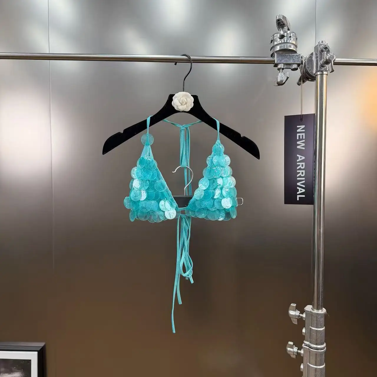 New Luxury Sequin Decorated Tie Bikini Two-Piece Swimsuit for Women Vacation Sexy Bikini Set - Image 5