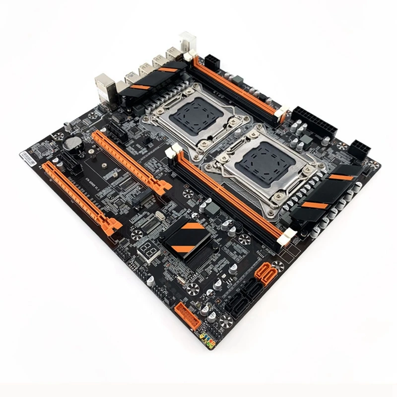 X79 Dual CPU Motherboard+2XE5 2630 V2 CPU+2X4GB DDR3 1600Mhz RECC Ram+SATA Cable+Switch Cable+Baffle LGA2011 M.2 NVME