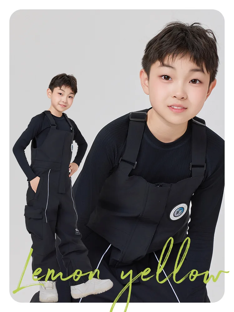

HIGH EXPERIENCE 2025 Kids Bib Snow Pants Thermal Fleece-Lined Waterproof Windproof Overalls Insulated Ski Pants for Boys & Girls