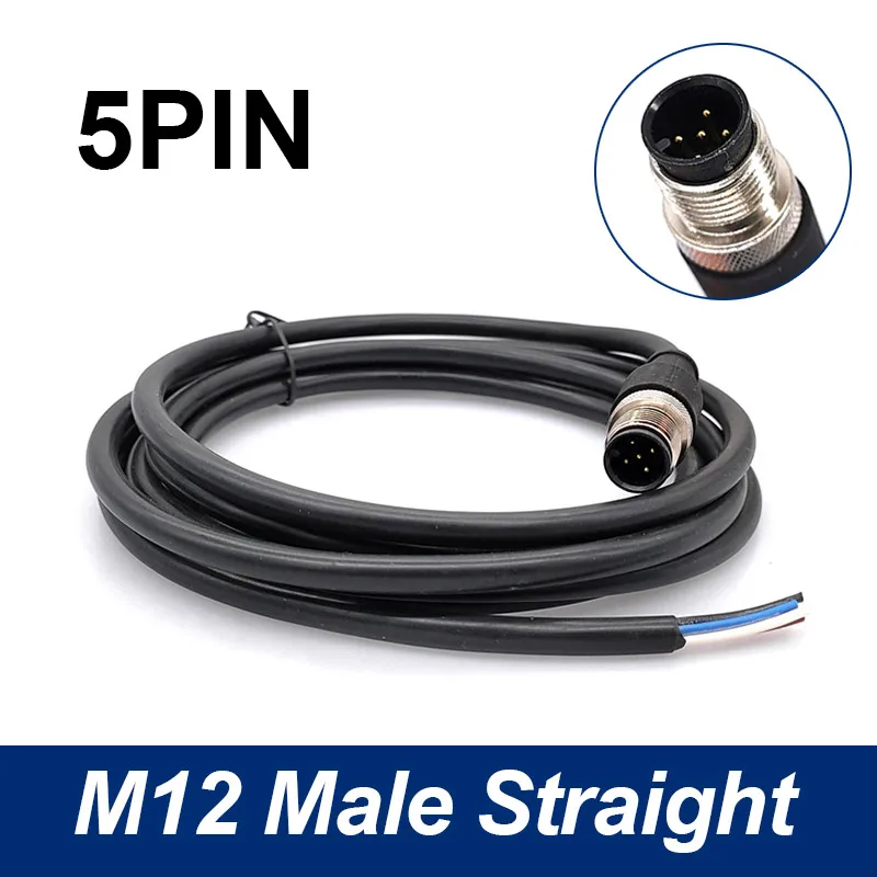M12 Sensor Connector Kabel Waterdichte plug Mannelijke & Vrouwelijke 4 5 8Pin + 2 m PVC lijn A Type Sensor connectoren