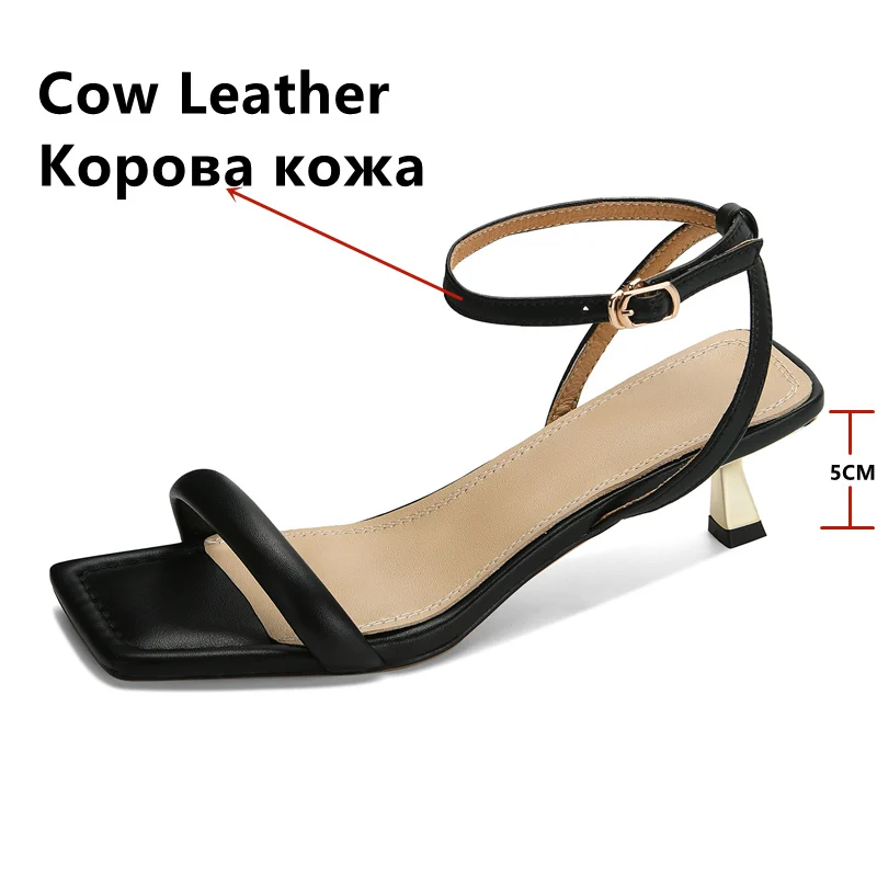 FEDONAS Summer Concise Women Sandals Genuine Leather Elegant Thin Heels Pumps Ankle Strap Shoes Woman Office Lady New Arrival