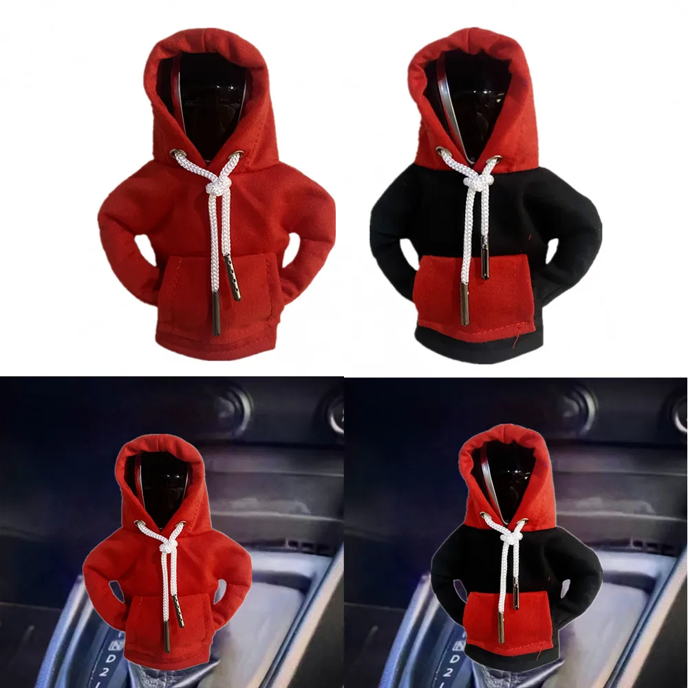 Mini Fashion Hoodie Car Shift Knob Cover Car Interior Manual Automatic Handle Gear Lever Hoodie Cover Decoration Gear Cover