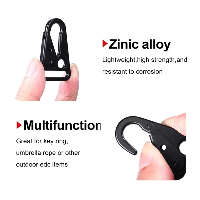 Outdoor Webbing Hook Buckle Enlarged Mouth Clip Luggage Hardware Accessories Black Key Chain Knife Buckle