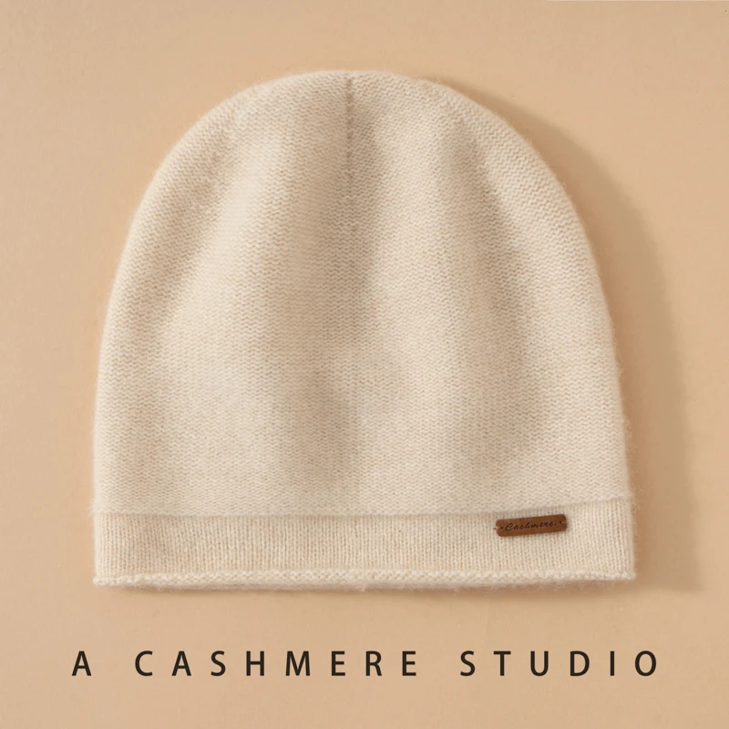 

A-Class Cashmere Winter Outdoor Warm Unisex Beanie High Quality Solid Color Knitted Casual Hats Cashmere Caps For Men /Women