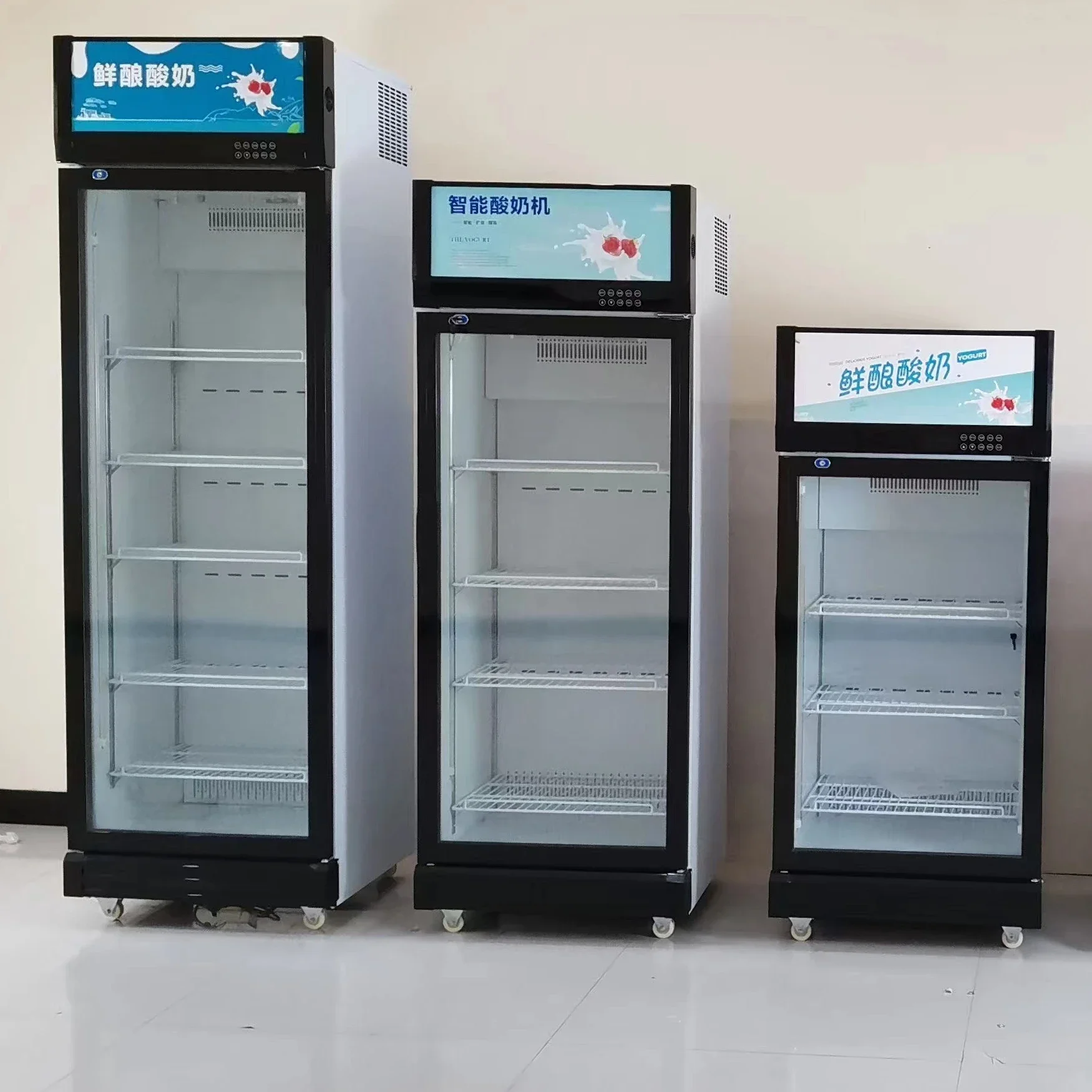 Supermarket Commercial Single Door Cold Drink Freezer Beer Cooler Glass Door Refrigerator Display Fridge Beverage Cooler