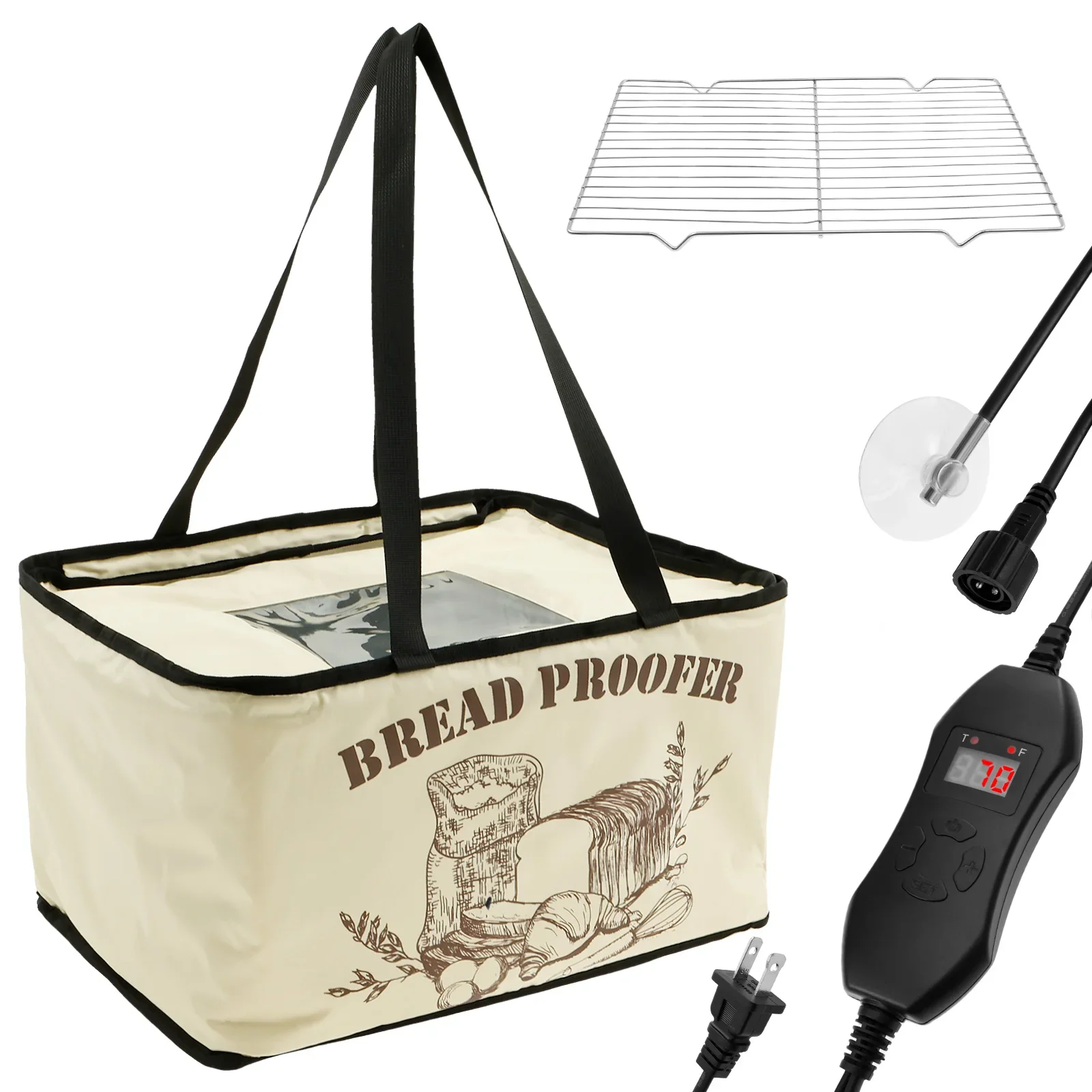 

Oxford Cloth Bread Proofing Box Even Heating Dough Proofer Box Precise Control Dough Fermentation Chamber Space Saving