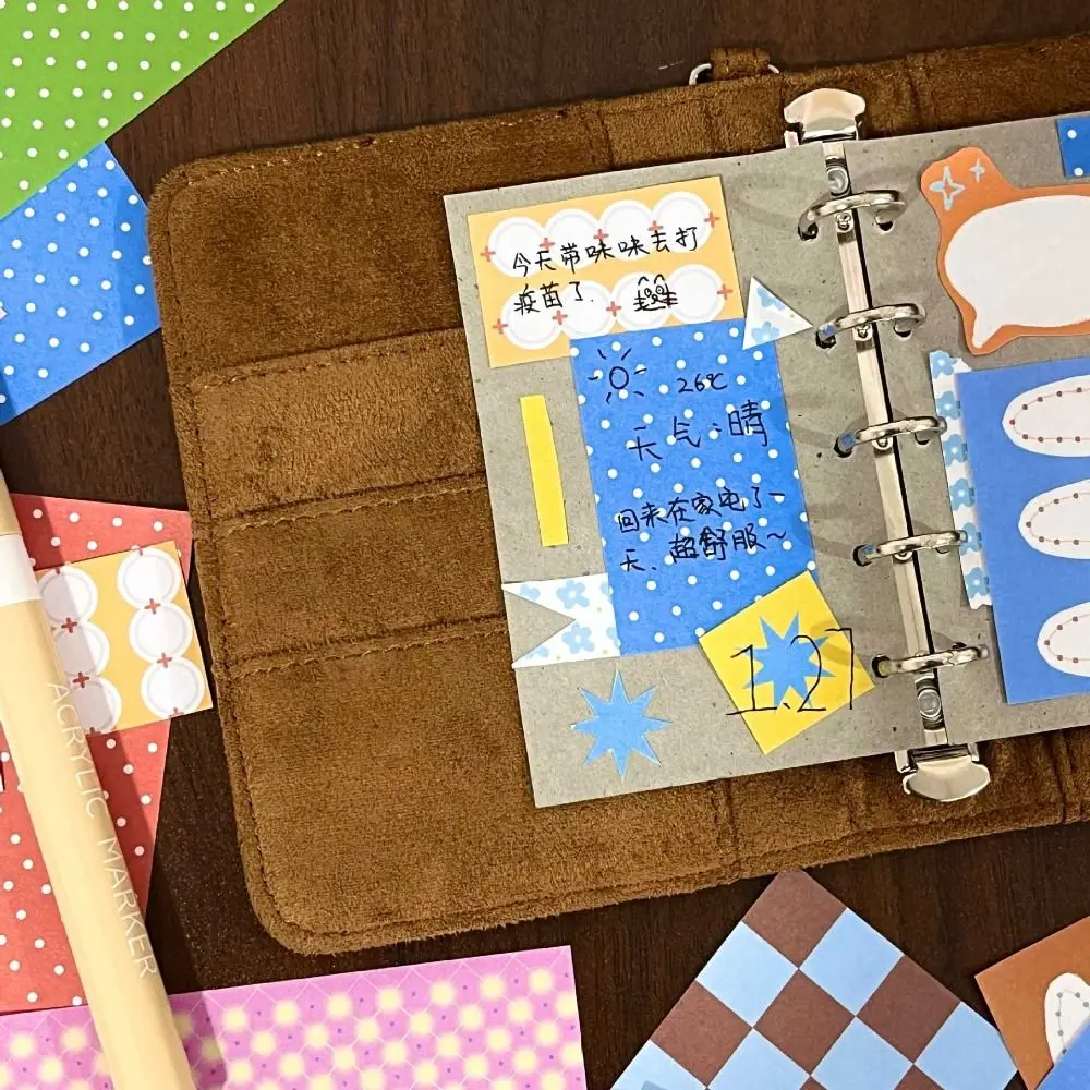 New Multi Element Memo Book DIY Non Sticky Stationery Handbook Decorative Materials Record Memo Pad Student Stationery