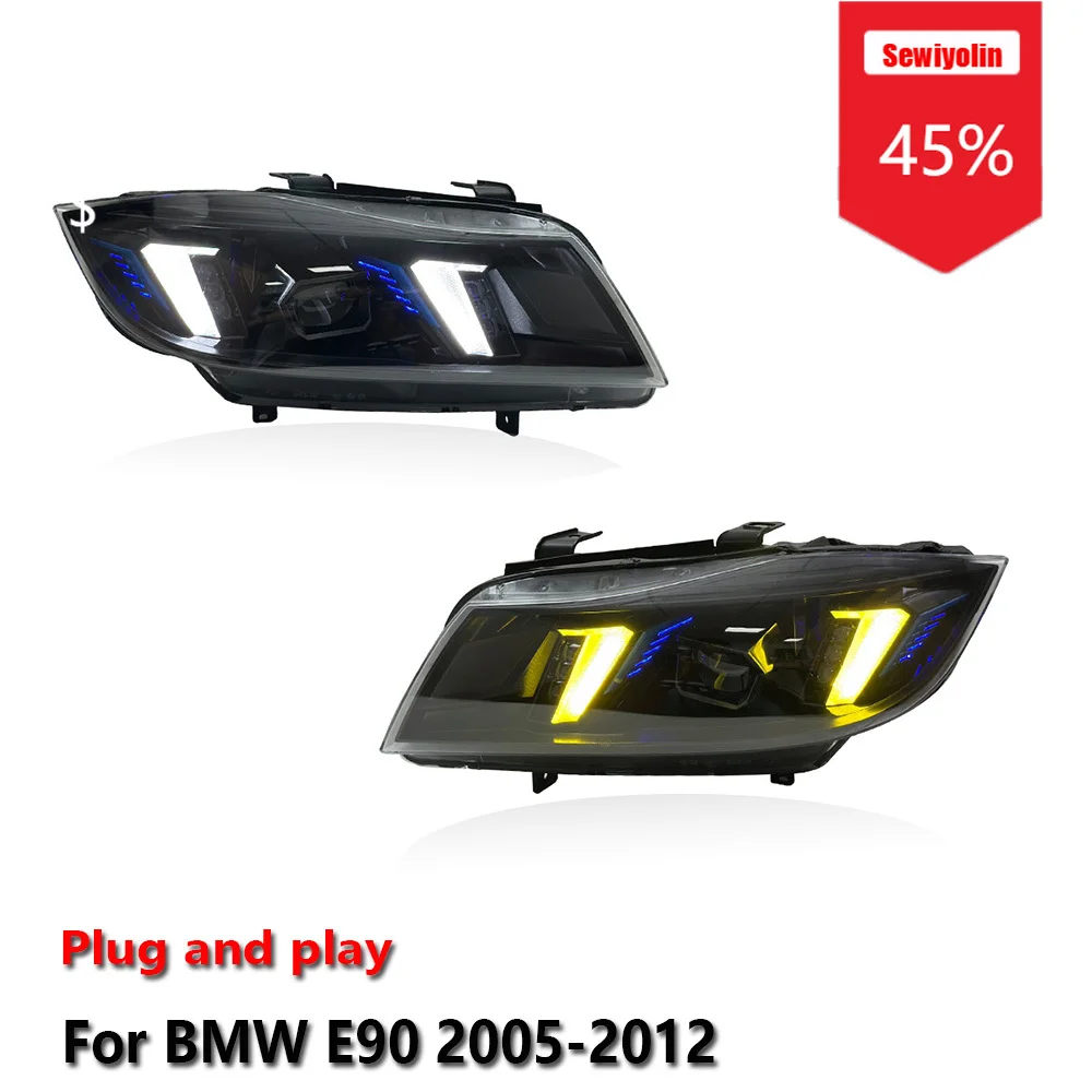 

Sewiyolin Car LED Headlight Assemblies For BMW E90 2005-2012 Fog DRL Brake Turn Signal Lamp Plug and Play
