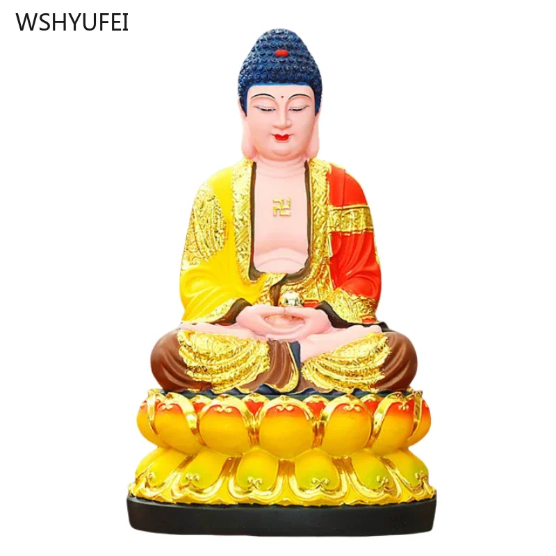 1 piece of 30cm high resin household Shakyamuni Buddha statue household worship statue feng shui ornament