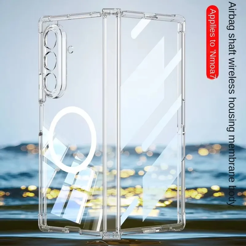 Phone case for Samsung Galaxy Z Fold 7 Fold7 Protect Cover Built-in magnetic ring glass protective film airbag anti-drop