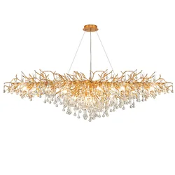 Modern Gold Crystal Ceiling Chandeliers For Dining Living Room Bedroom Luxury Tree Branch Chandelier Pendant Light Decor Lustre