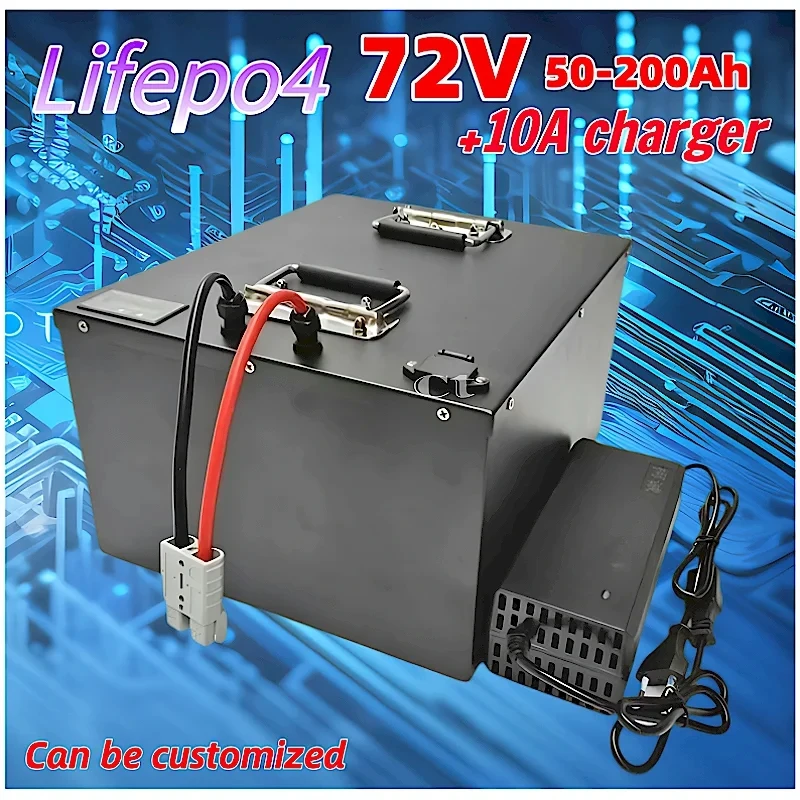 

Lifepo4 Battery 72V Pack 80Ah-200Ah with Bluetooth BMS APP for 5000W-8000W Van Golf Cart Motorcycle Mini Car - High Capacity