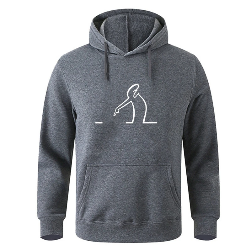 La Linea TV Hoodie For Men Pointing Humor Casual Sweatshirts Hoodie Novelty Trendy Loose Funny Hoodie Crew Neck Coat