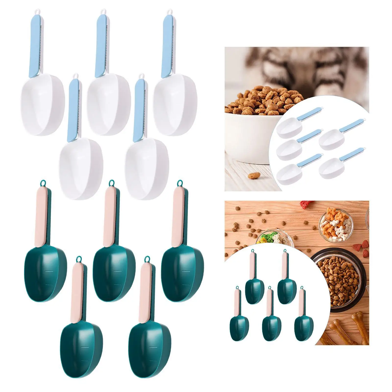 5 Pieces Pet Food Spoon Laundry Powder Scoop Lightweight Seal Clip Dog Cat Food