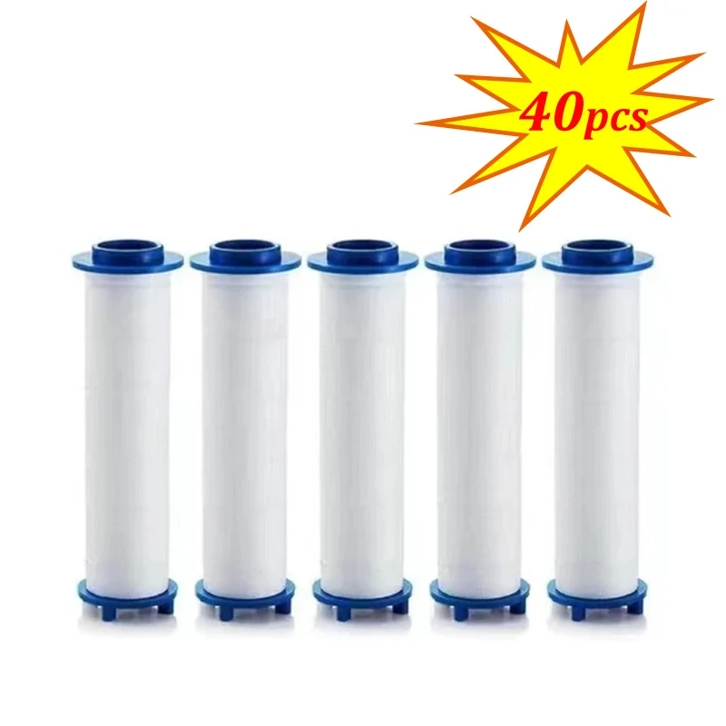 40pcs Shower Head Replacement PP Cotton Filter Water Purification Bathroom Accessories for Universal Shower Water Cleaning