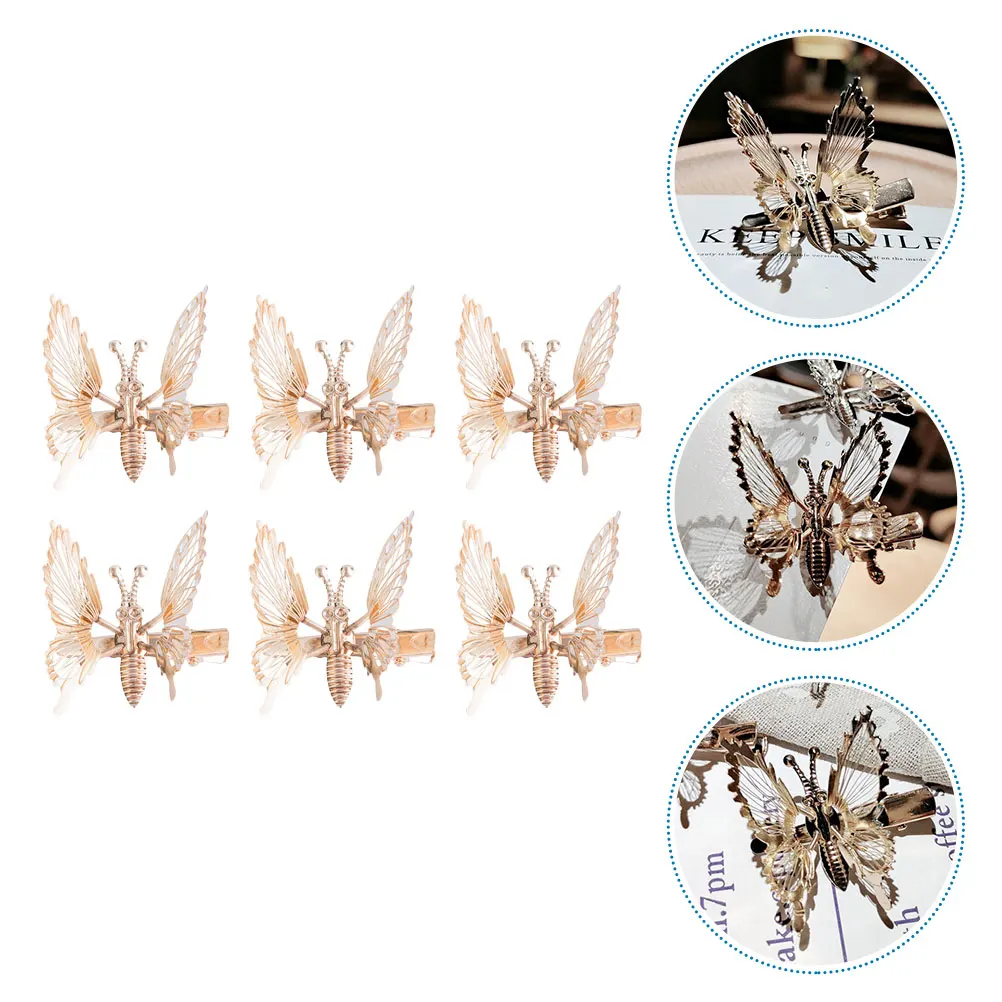 

3pcs Butterfly Hair Clip Alloy Accessories Girls Lightweight Durable Compact Practical Long Wear Party Daily Decor Hairpins