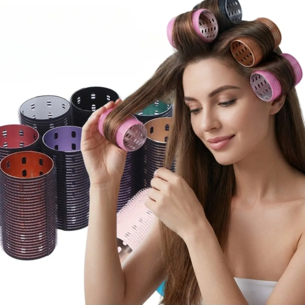 

Ролик для укладки волос 6*9 см с алюминиевым сердечником, самоклеящийся, из чистого нейлона, с крючками и петлями, для горячей термической укладки и придания объема