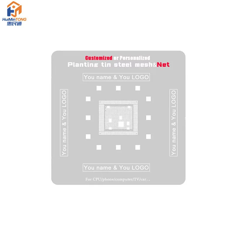 ODM&OEM Customized BGA Reballing IC/CPU/Middle Layer Stencil for iPhone Android Samsung  MAC Repair Tool (0.08-0.3mm) Amaoe