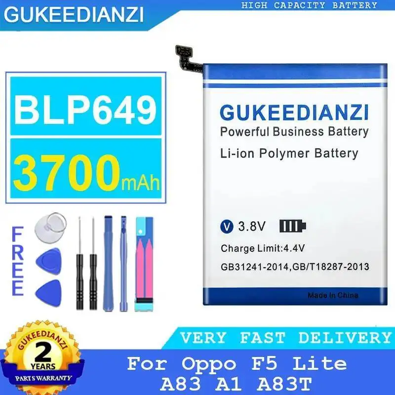 

Аккумулятор мобильного телефона 3700 мАч для Oppo F5 Lite A83 A1 A83T BLP649, замена премиум-класса, надежное питание