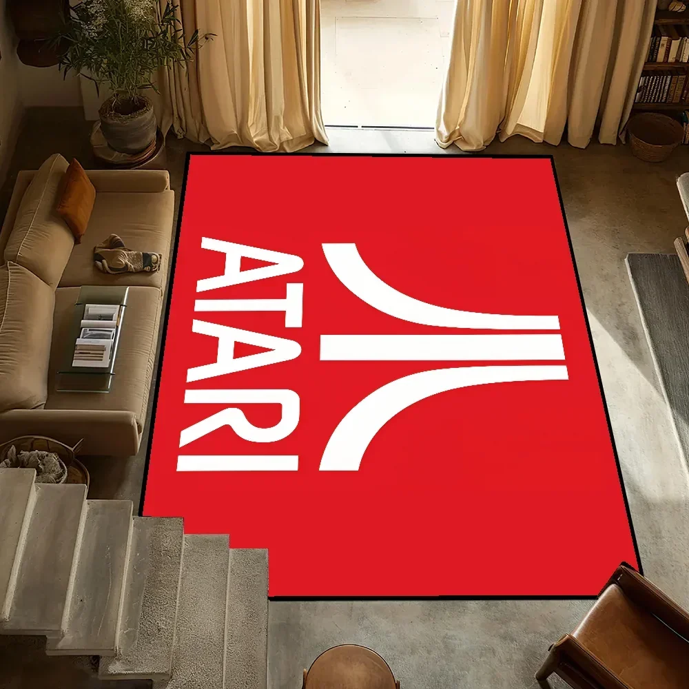 Logo Brand Fashion Small Carpet Anti-Slip Kitchen Bedroom Handmade A-Atari Tufted Rug Carpet Living Room Entrance Decoration