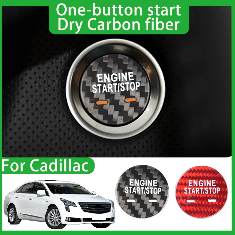 

Car Engine One Button Start Button Decorative Sticker For Cadillac CT6 XT5 XTS Keyless Start Carbon Fiber Interior Accessories