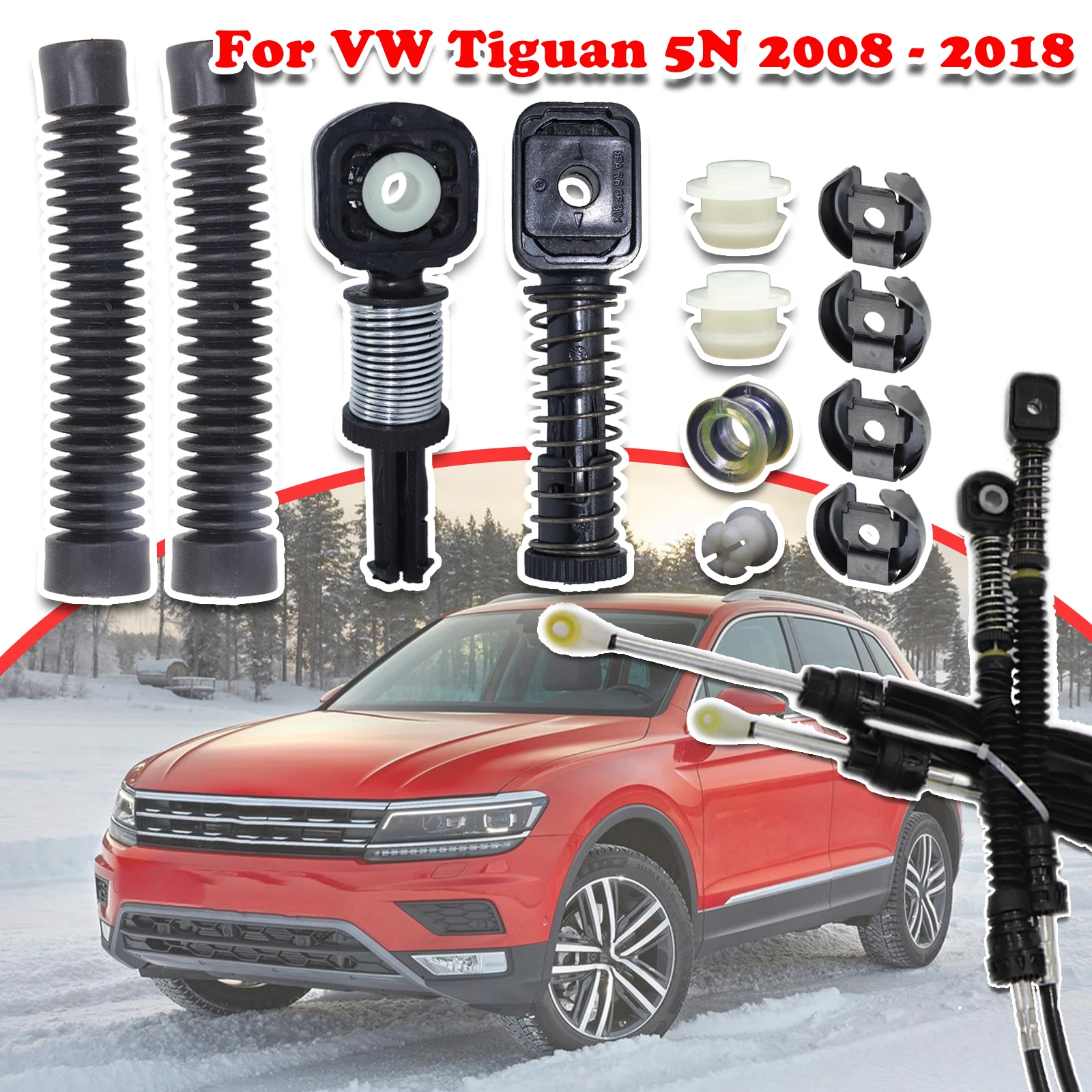 

For VW Tiguan 5N Manual Gear Shift Selector Lever Linkage Cable Bowden Bushing Sleeve Gaiter Repair Kit 2008 2009 2010 - 2018