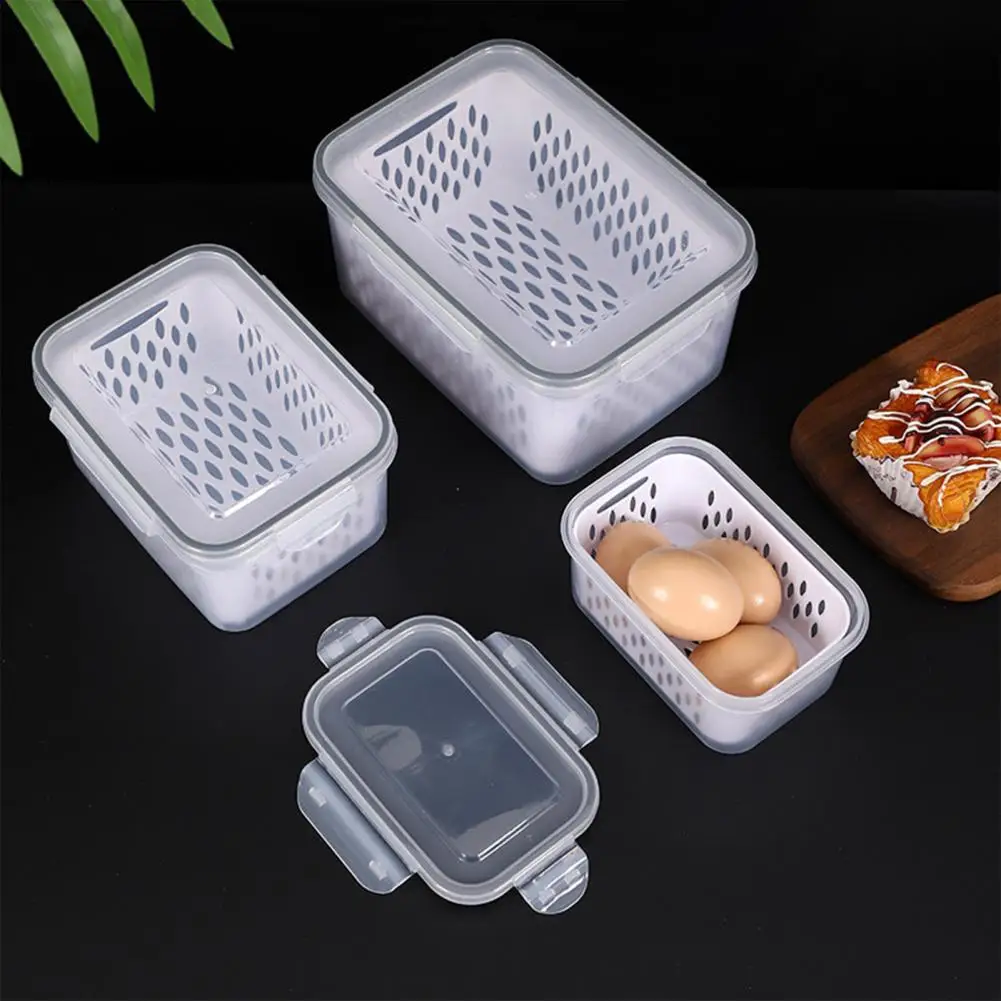 Drain Crisper Container Versatile Ingredient Storage Bpa-free Fruit Storage Containers with Capacity Good for Easy for Fruits