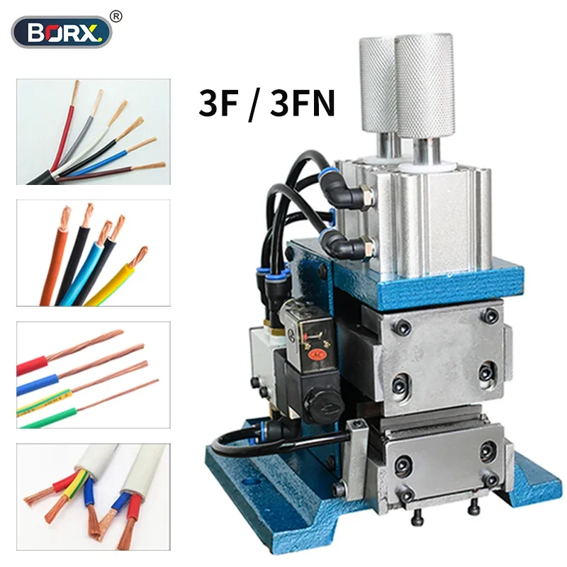 BORX 3F/3FN Pneumatic Automatic Wire Stripping Machine Cable Twisting Peeling Machine 3-25mm Stripping Length 220V/110V