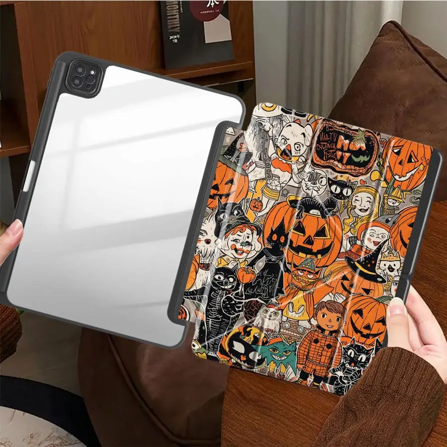 Tablet Case For iPad Air 8 M2 M3 3 11th Mini 7 6 5 10th Gen Pro M4 13 2025 2026 9th 12th With Pen Slot Cover Pumpkin Doll