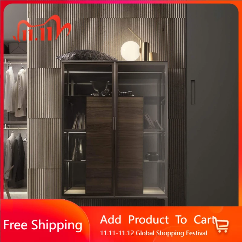 

Black Tequila Wine Cabinet Shelves Living Room Mobile Storage Bar Cabinet Luxury Luxury Designer Armadi Aperti Home Furniture