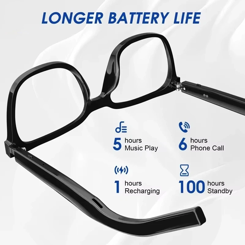 Lenovo New Smart Glasses Bluetooth Voice Call Control Audio Glasses Music UV Polarized Fashion Portable Sunglasses Men Women