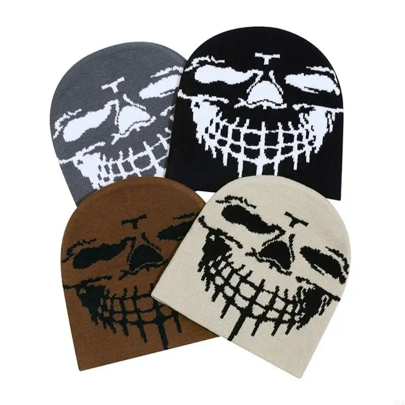 195E Skull Caps Warme Muts Dames Sporthoed Gebreide muts voor feesten en clubs