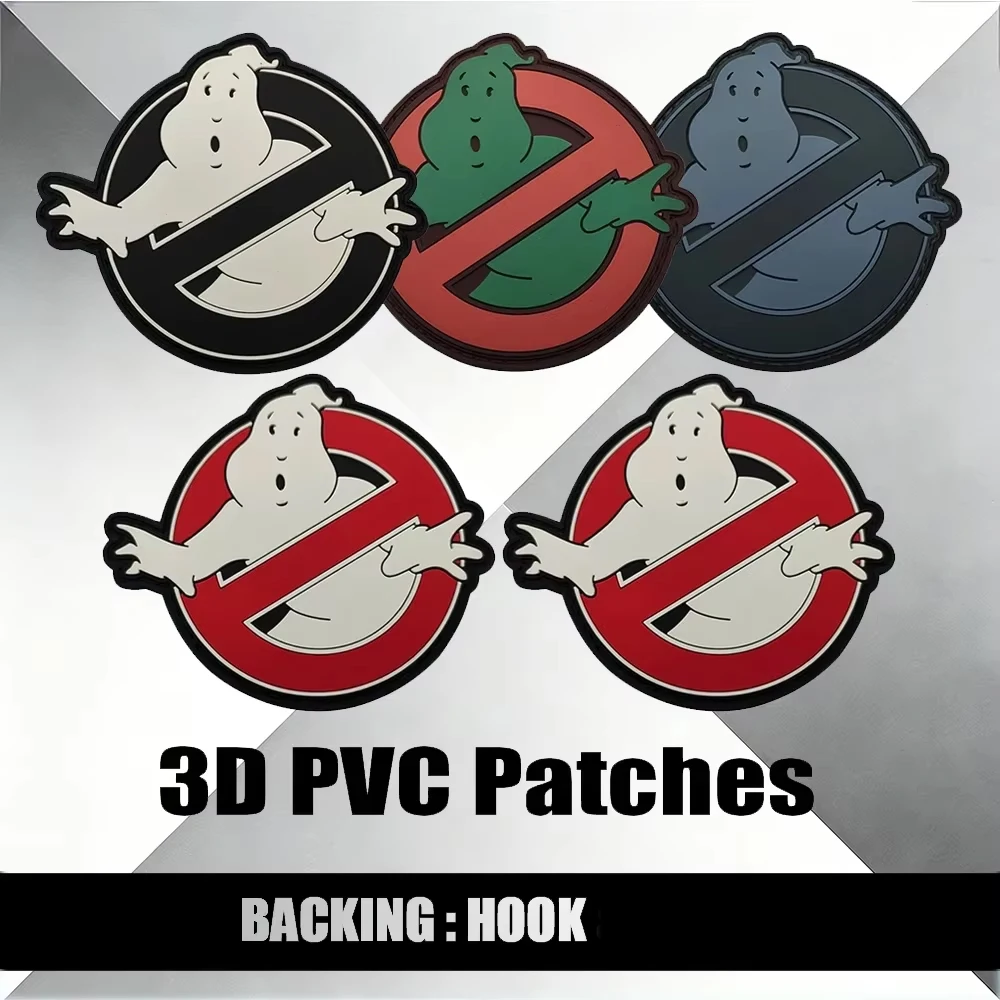 

Нашивка-эмблема «Охотники за привидениями» с логотипом, ретро-стиль, 3D, из ПВХ, тактическая, на липучке, для EDC, косплея, декора для активного отдыха