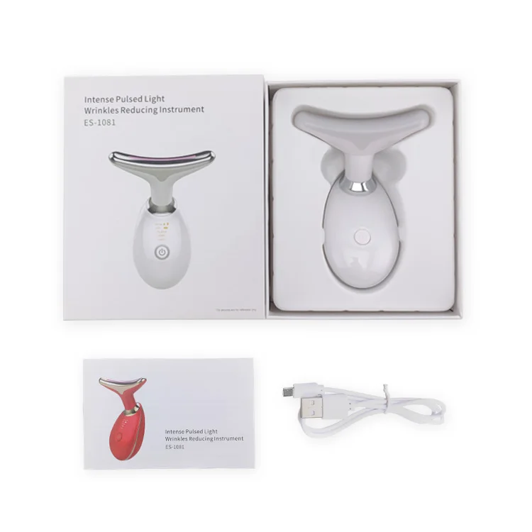 Neck Massager Multi-function to remove neck lines decree lines vibration hot beauty massager EMS electric neck instrument